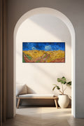 Akoestisch schilderij met Korenveld met Kraaien - Vincent van Gogh - Hal