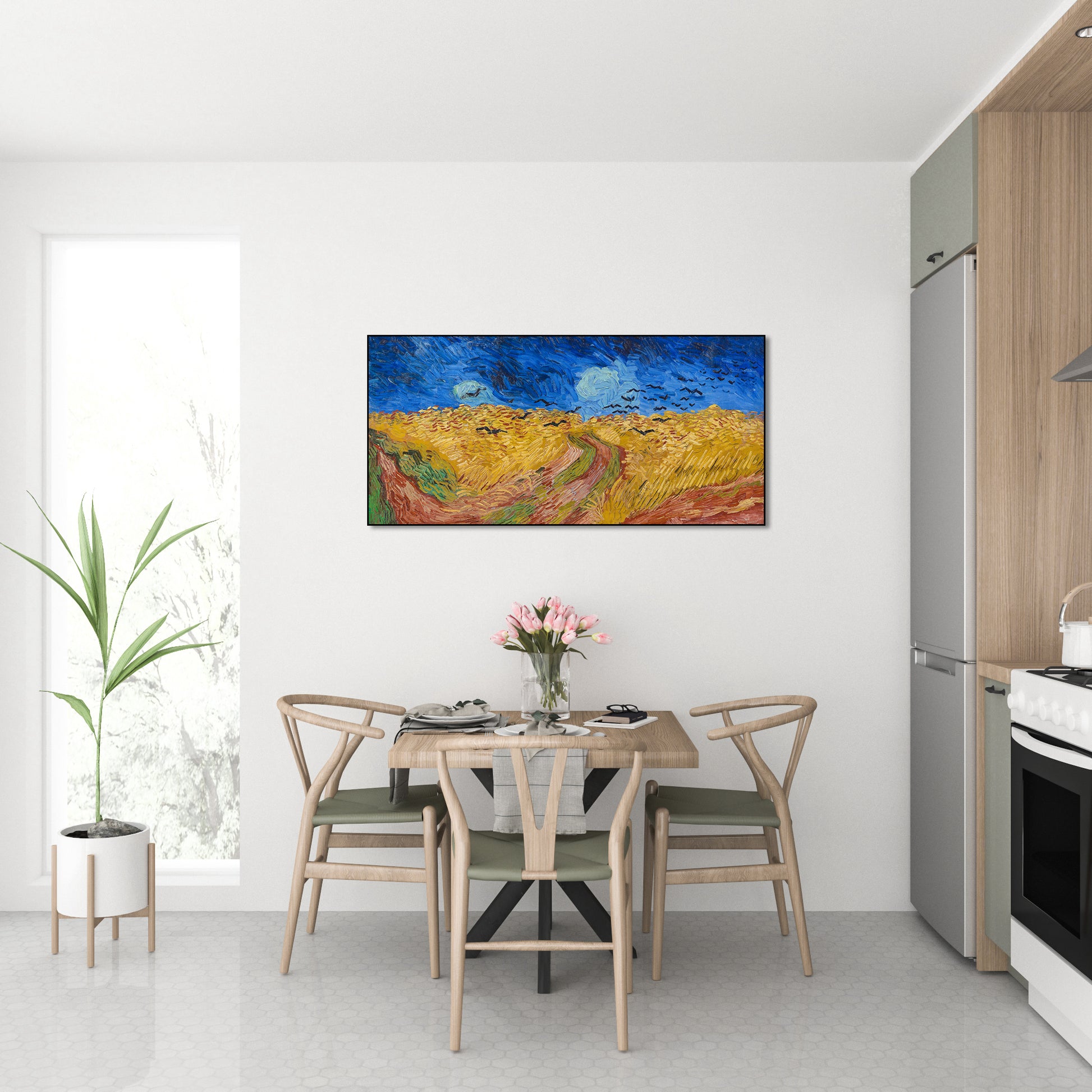 Akoestisch schilderij met Korenveld met Kraaien - Vincent van Gogh - Keuken