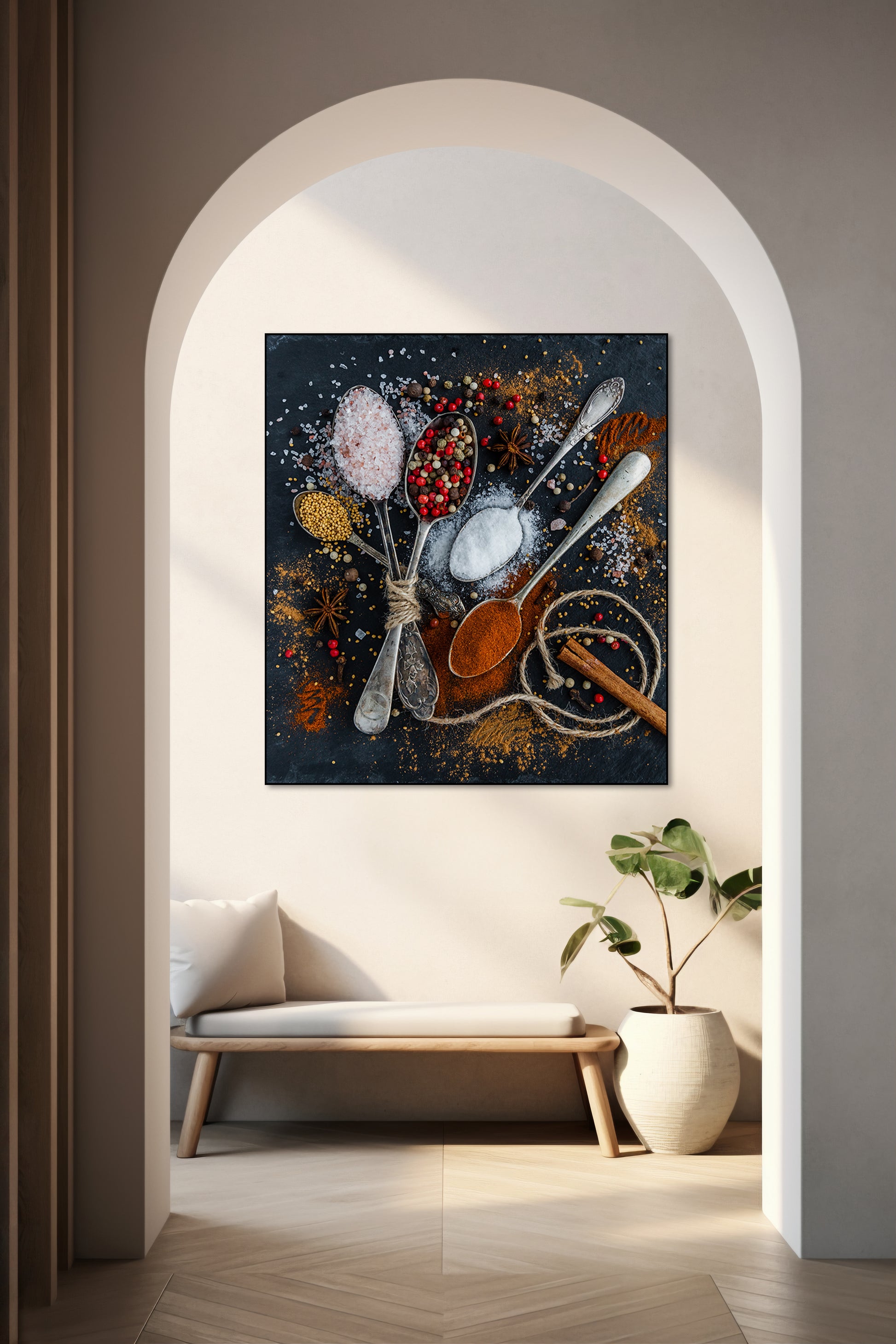 Akoestisch schilderij met Kruiden in Lepels - Hal