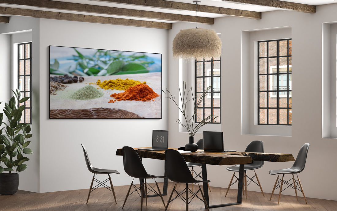 Akoestisch schilderij met Kruidenmix op snijplank