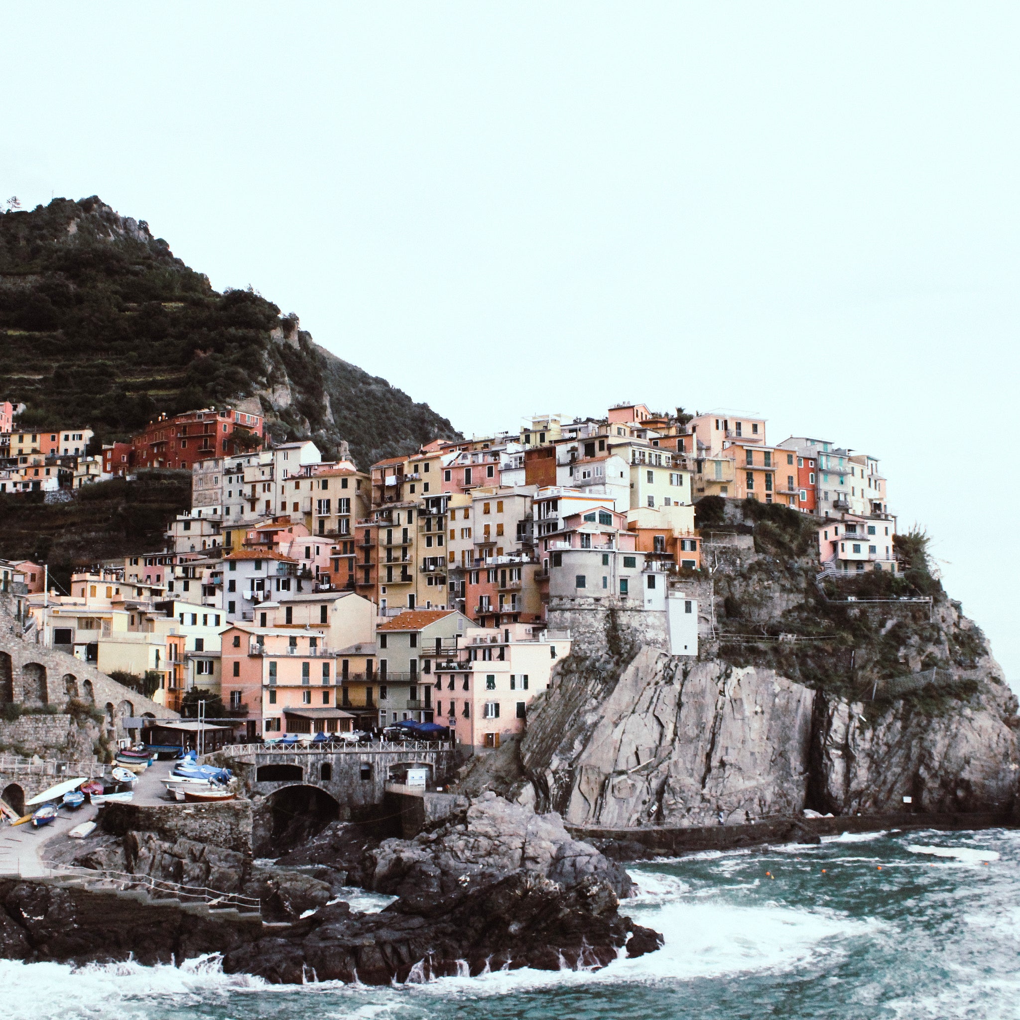 Akoestisch schilderij met Kuststad in Italië - Manarola