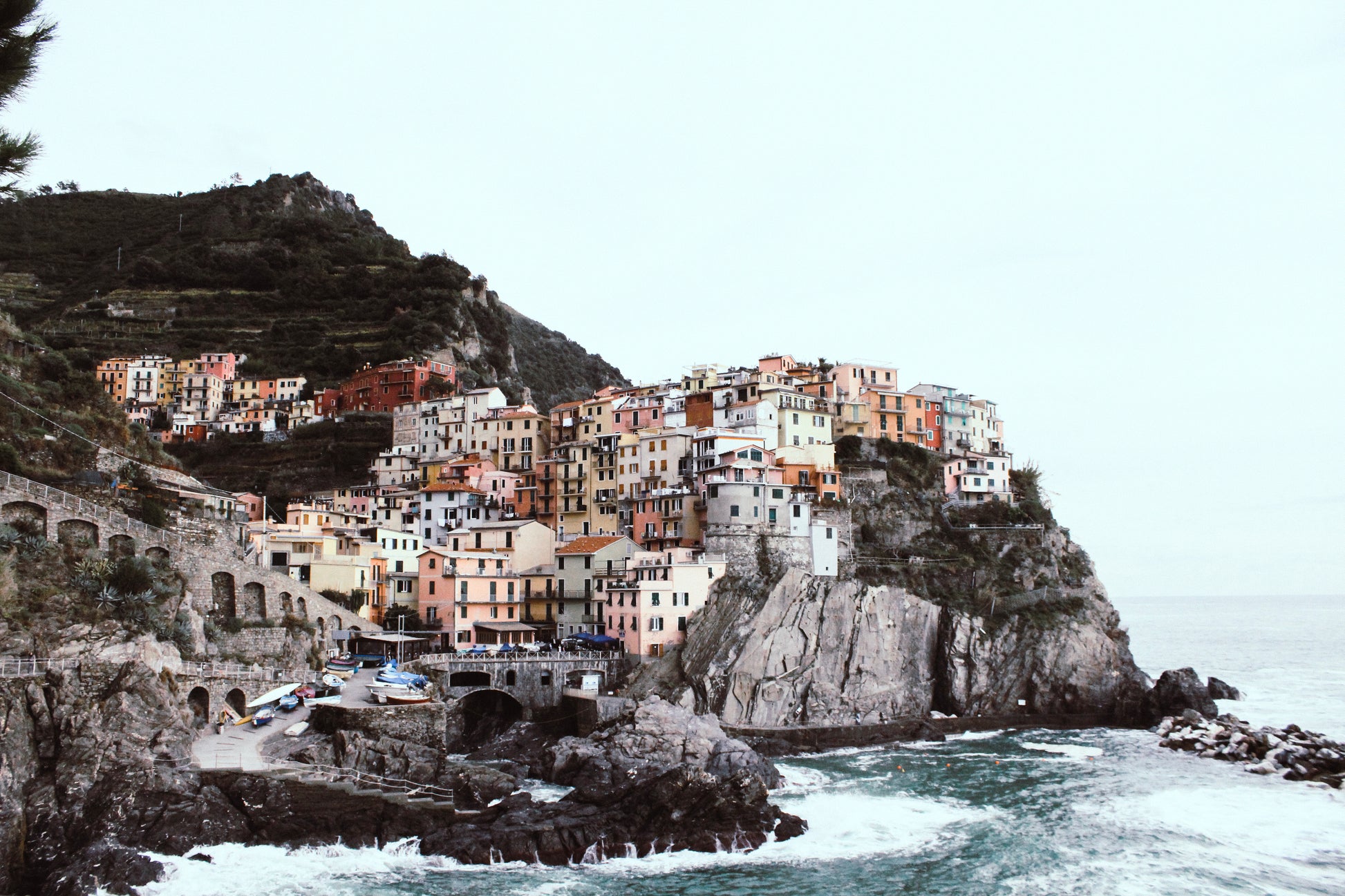 Akoestisch schilderij met Kuststad in Italië - Manarola