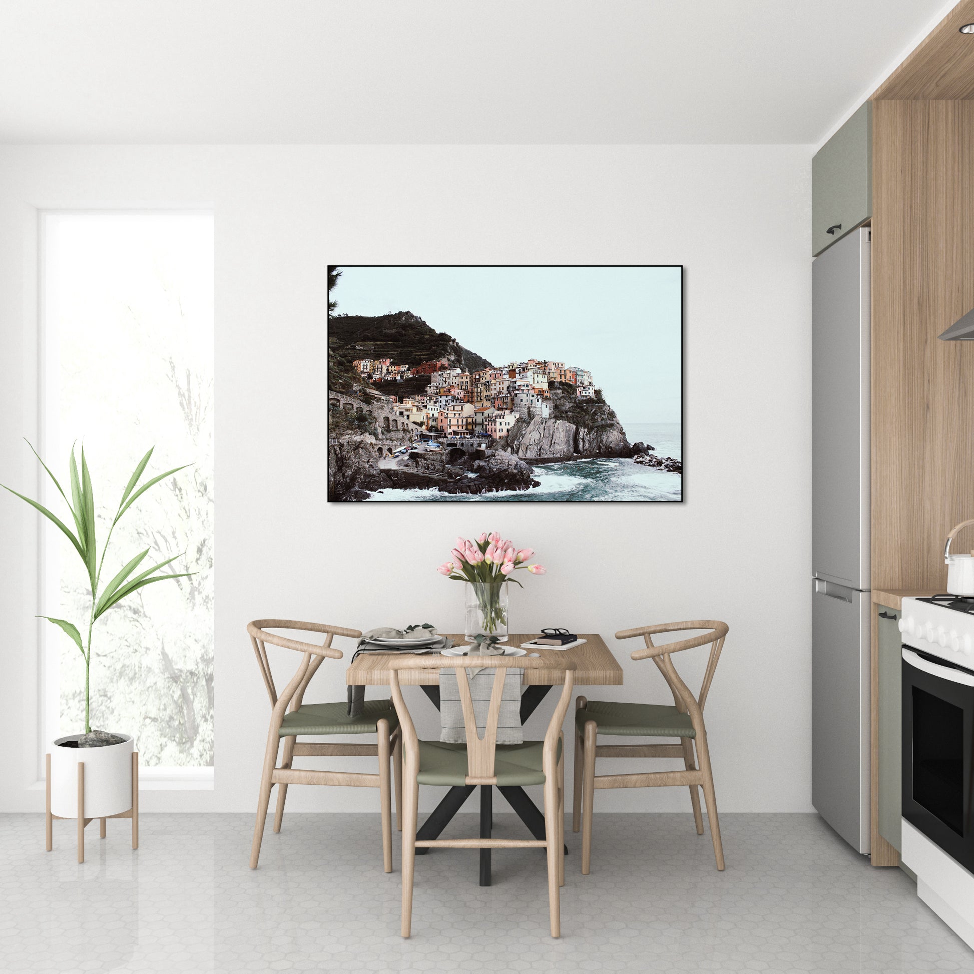Akoestisch schilderij met Kuststad in Italië - Manarola - Keuken