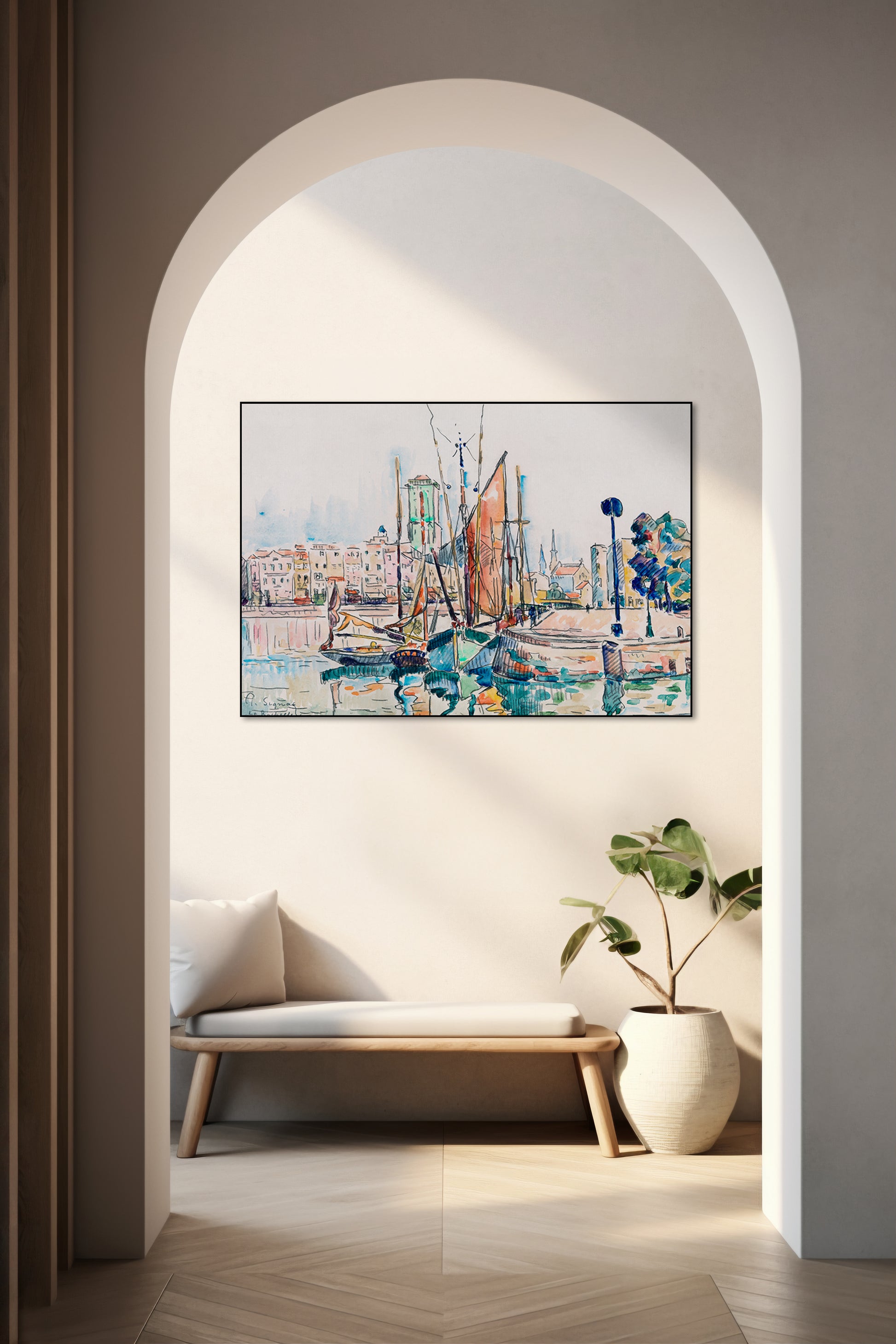 Akoestisch schilderij met La Rochelle – Frans kusttafereel - Hal