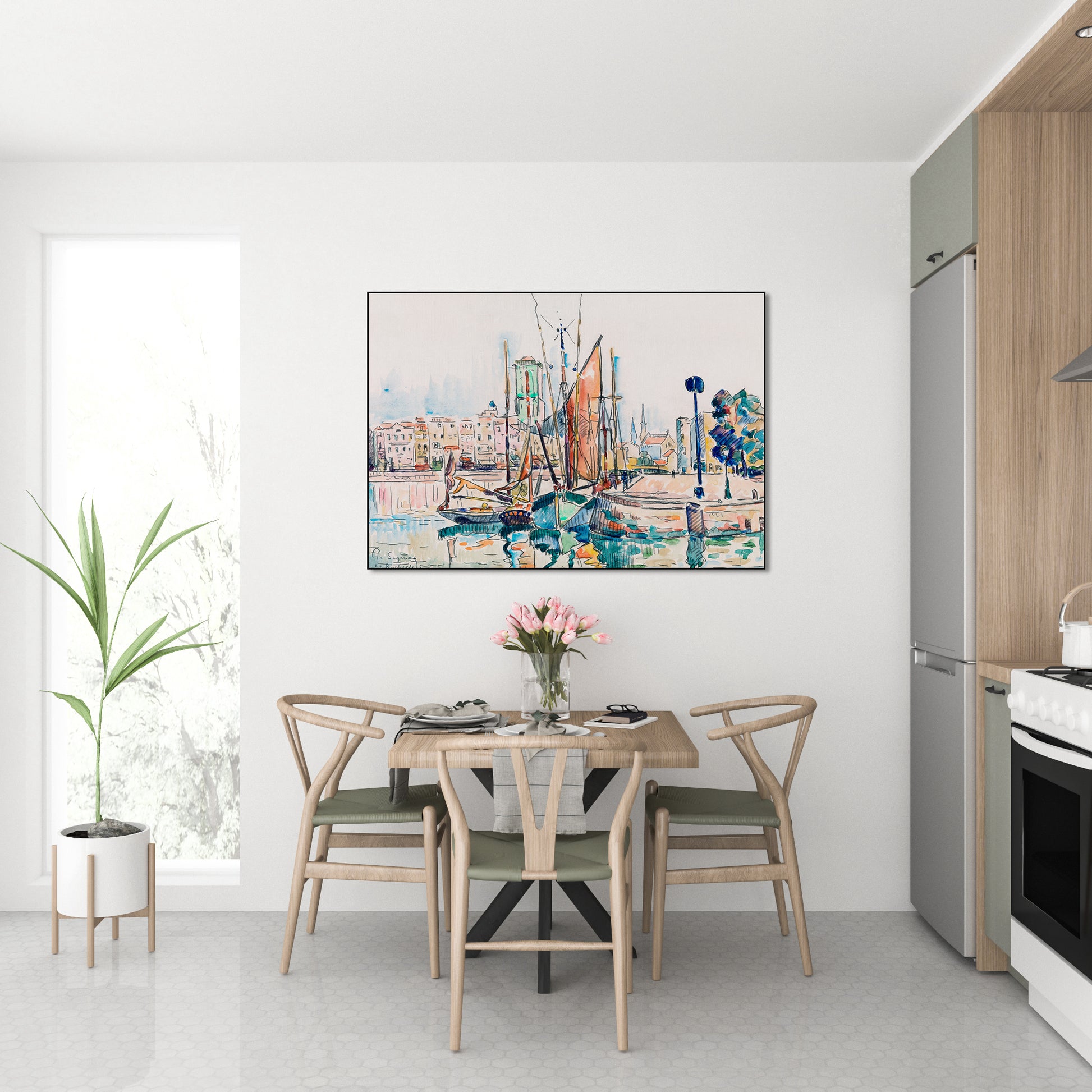 Akoestisch schilderij met La Rochelle – Frans kusttafereel - Keuken