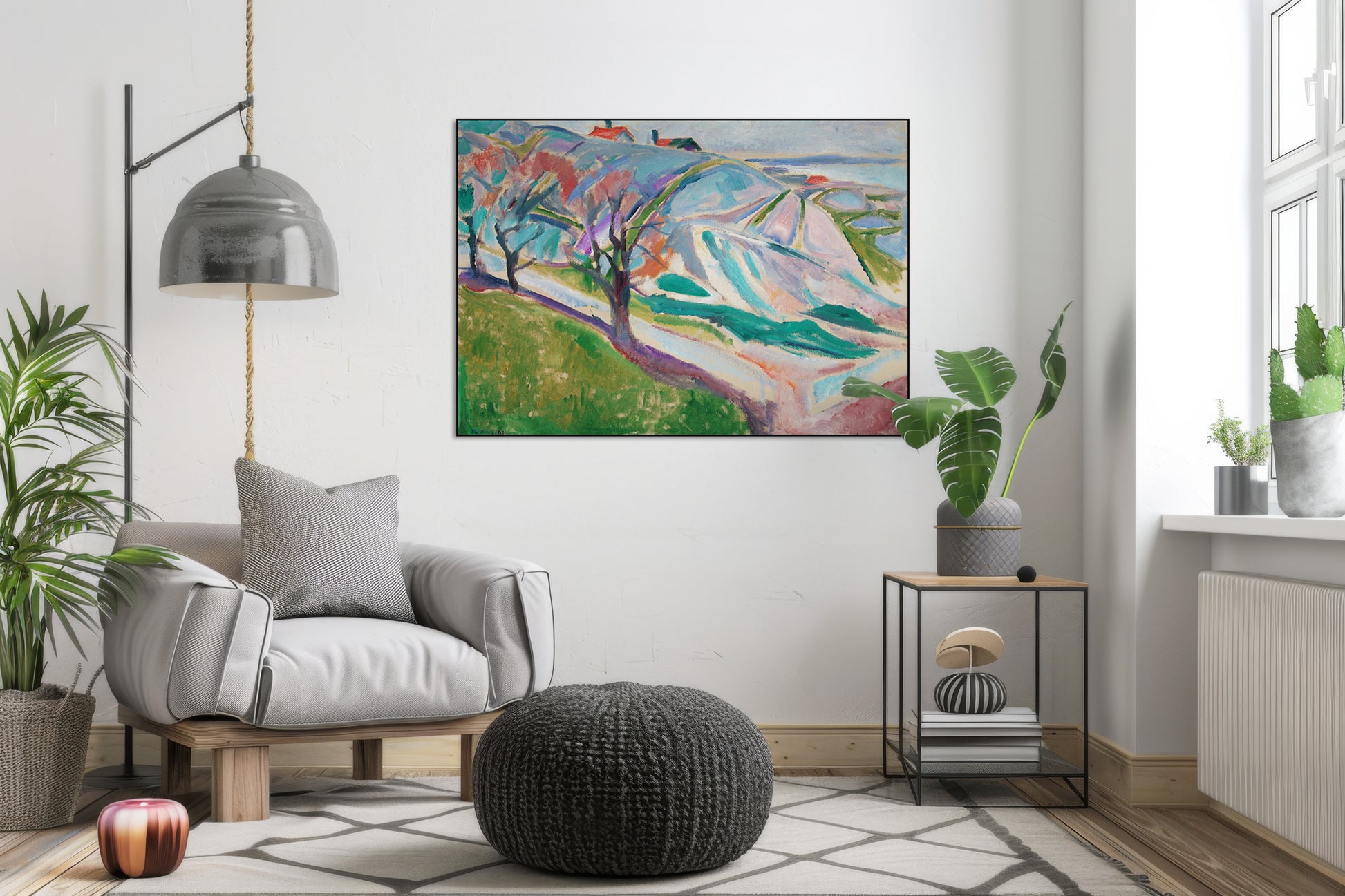 Akoestisch schilderij met Landschap van Kragerø - Woonkamer