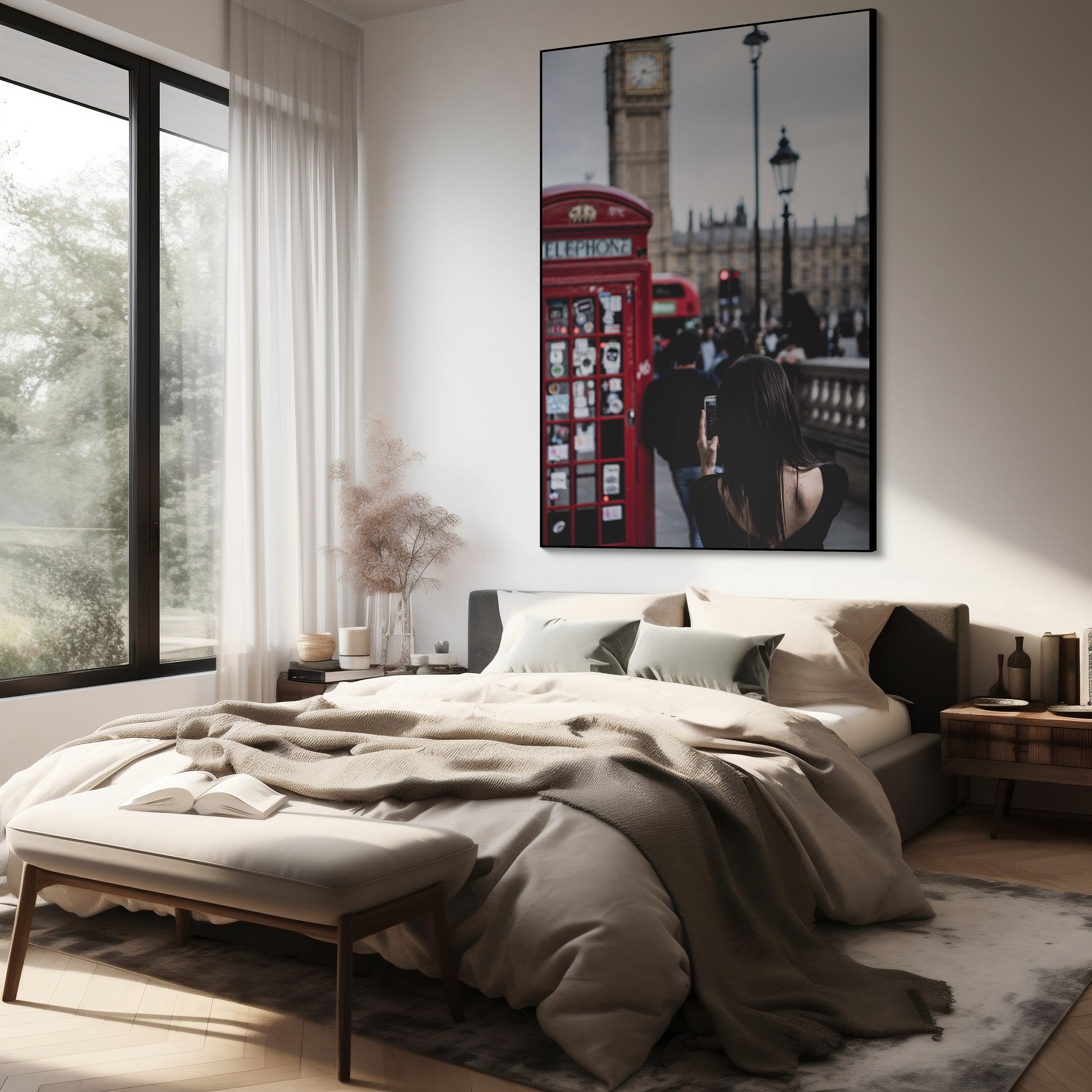 Akoestisch schilderij met Londen – iconisch stadsgezicht - Slaapkamer