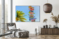 Akoestisch schilderij met Long Bay Beach – tropisch strand - Woonkamer