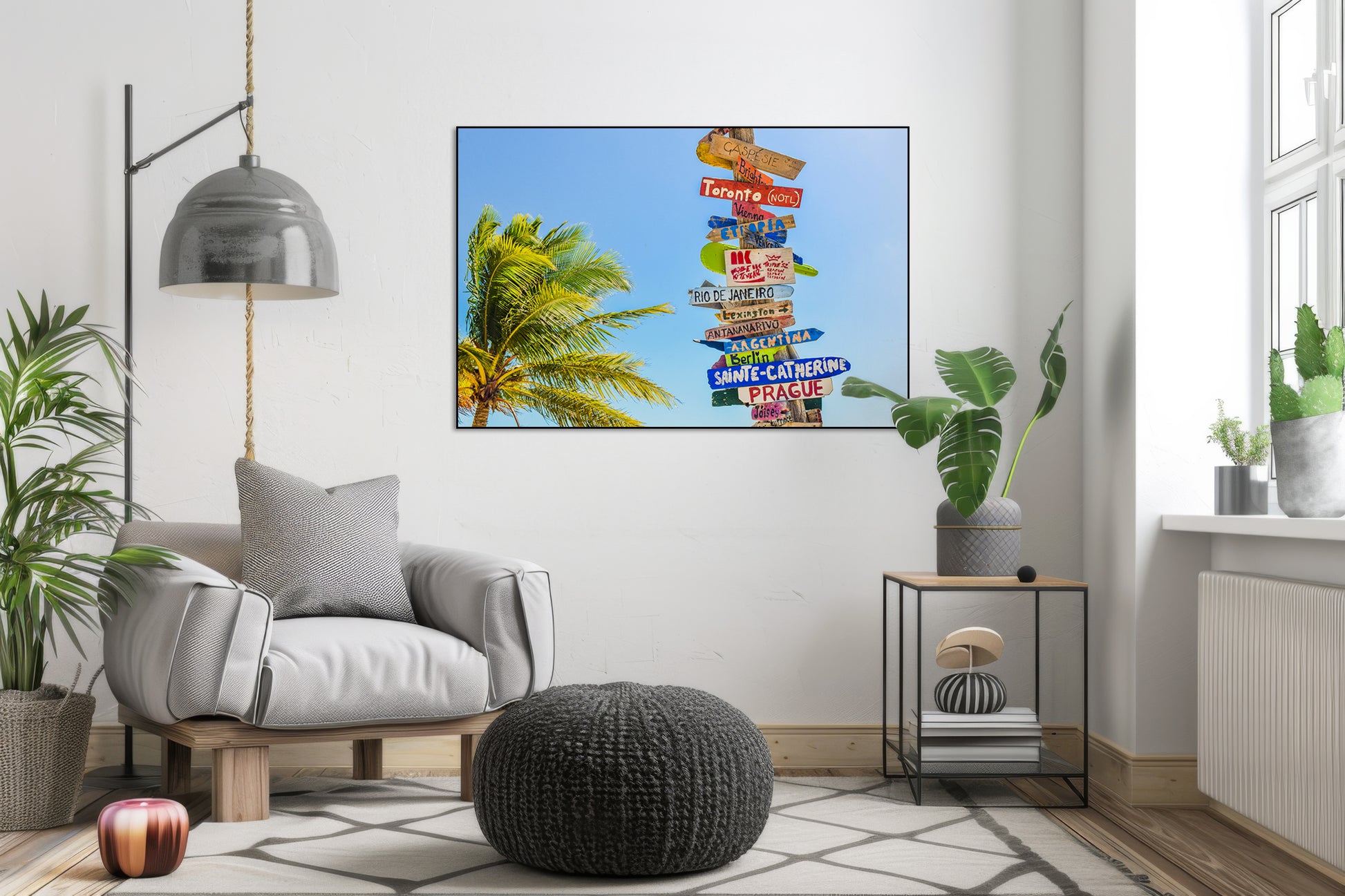 Akoestisch schilderij met Long Bay Beach – tropisch strand - Woonkamer 2