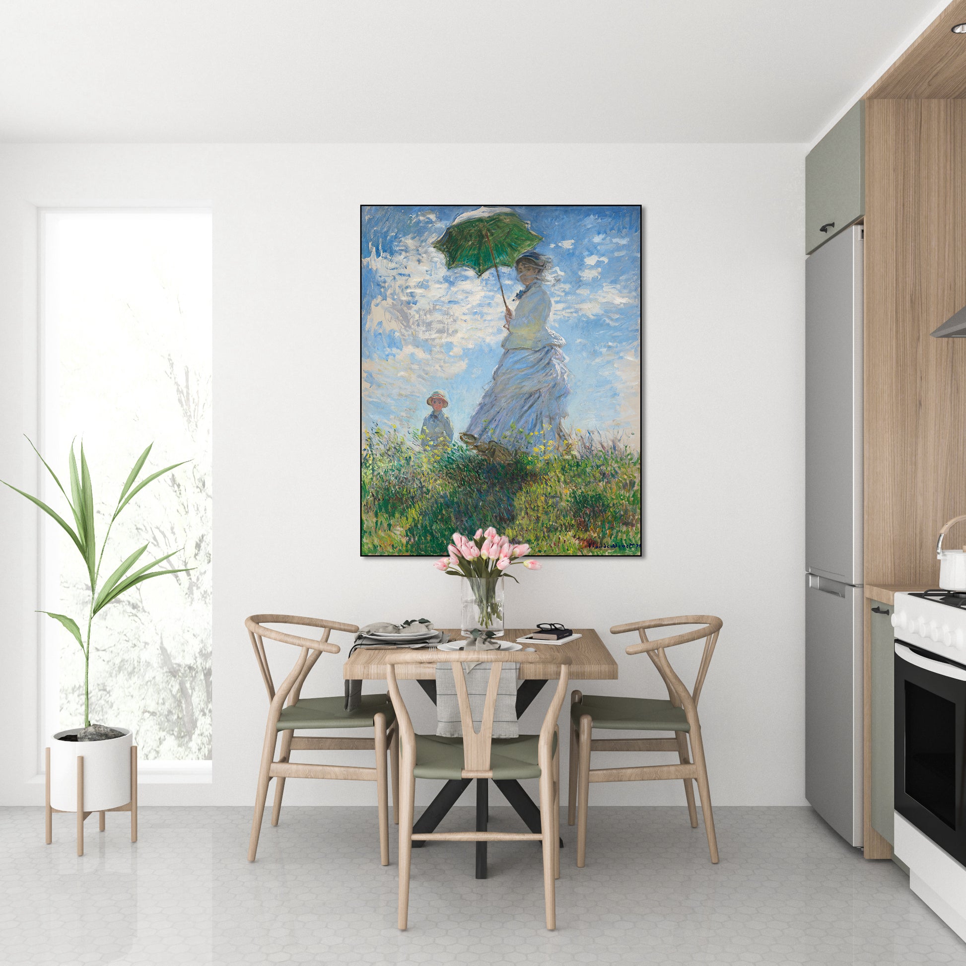 Akoestisch schilderij met Madame Monet & haar zoon - Keuken