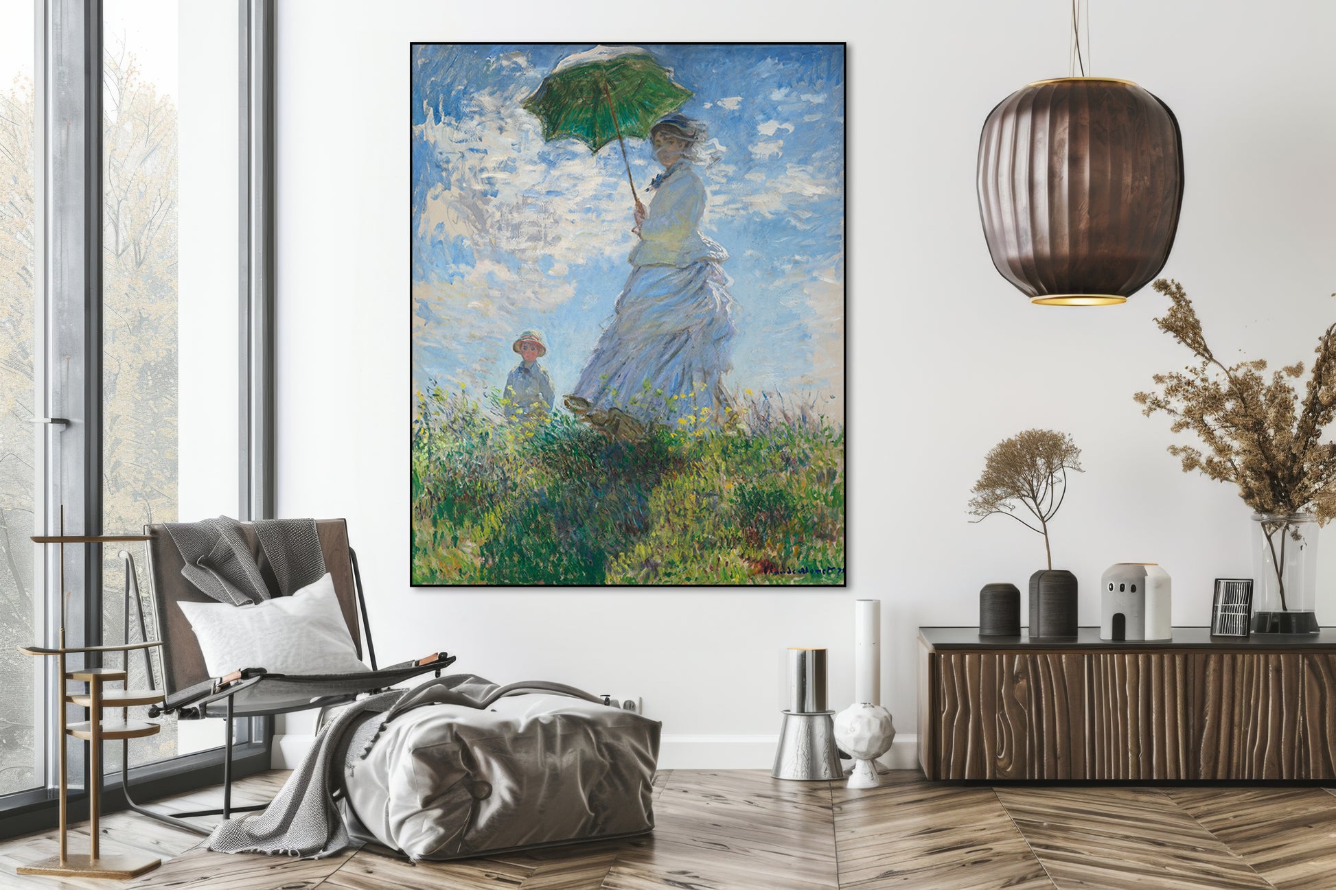 Akoestisch schilderij met Madame Monet & haar zoon - Woonkamer