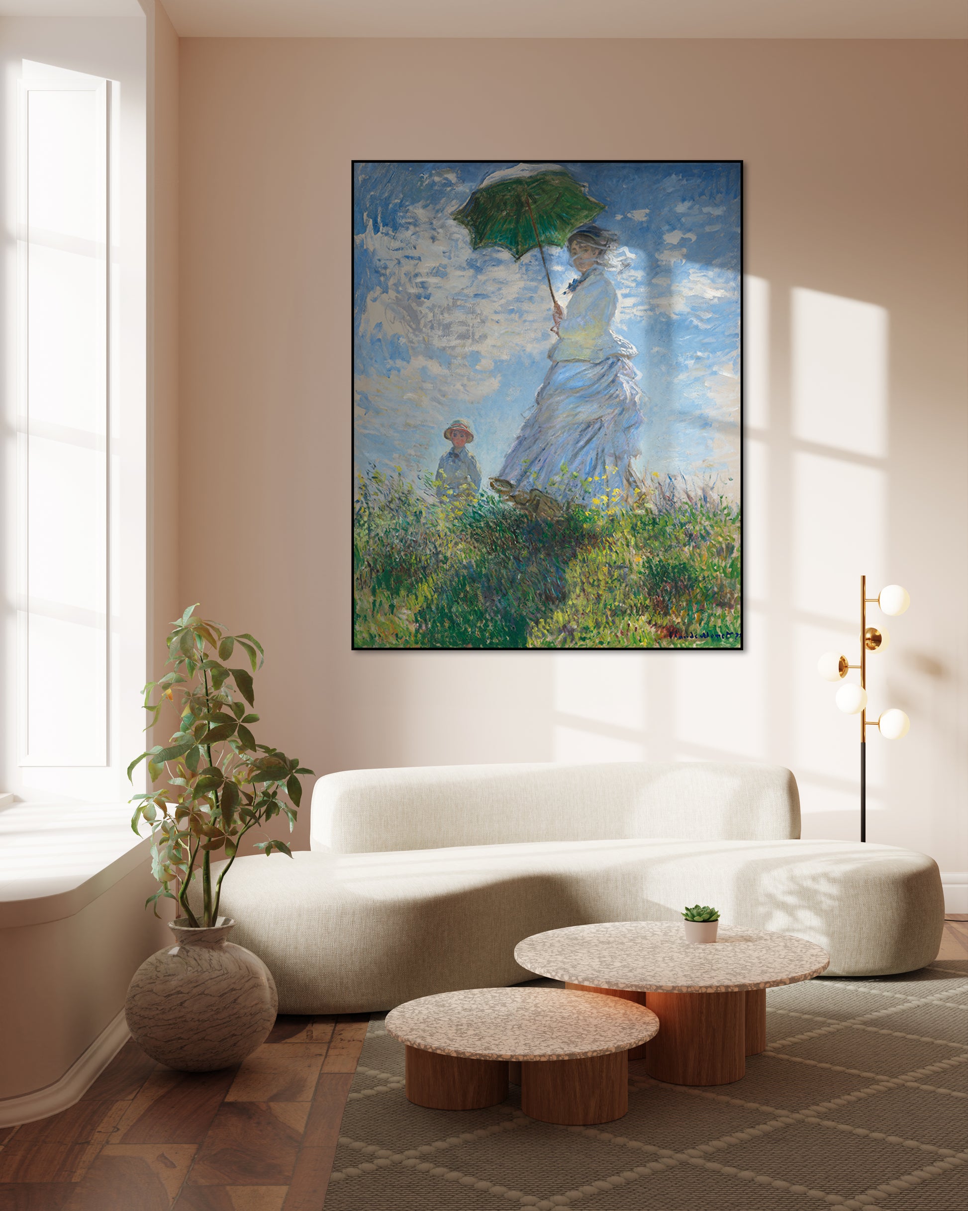 Akoestisch schilderij met Madame Monet & haar zoon - Woonkamer 2