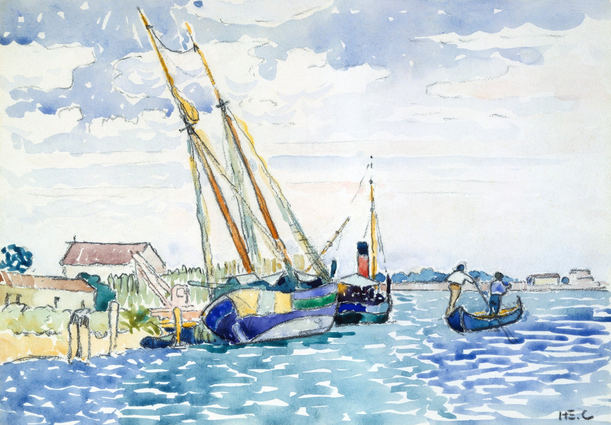 Akoestisch schilderij met Maritiem tafereel bij Venetië