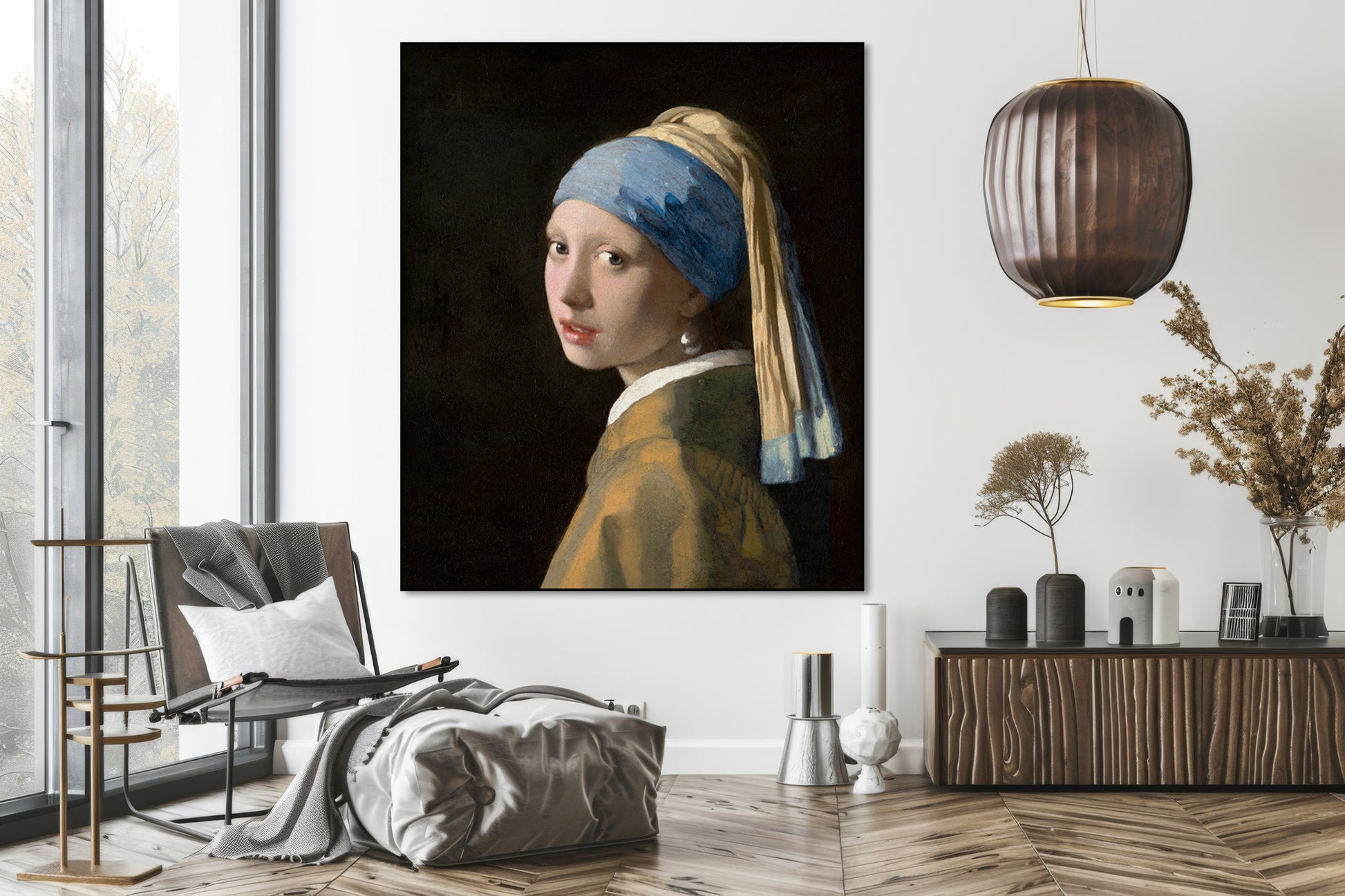 Akoestisch schilderij met Meisje met de parel - Woonkamer 2