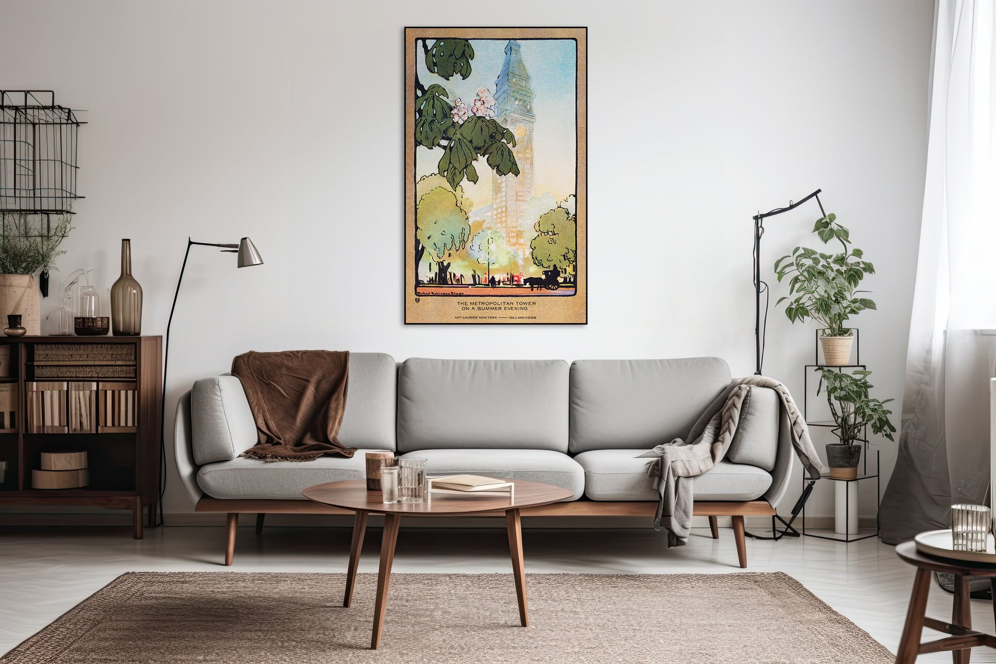 Akoestisch schilderij met Metropolitan Tower zomeravond - Woonkamer
