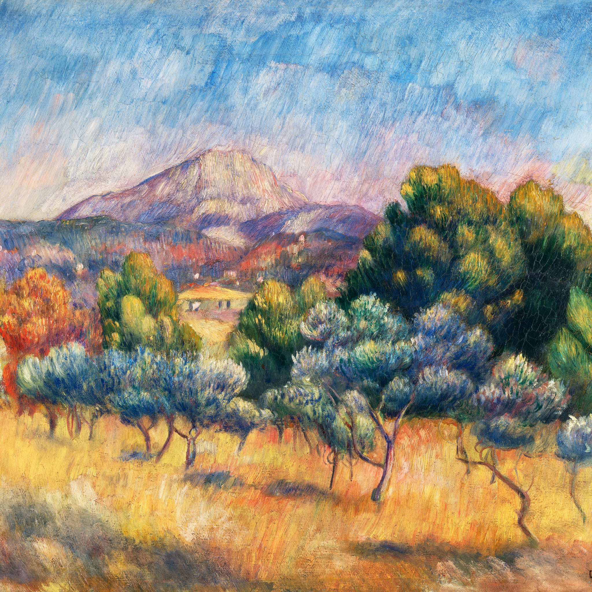 Akoestisch schilderij met Montagne Sainte-Victoire kunst