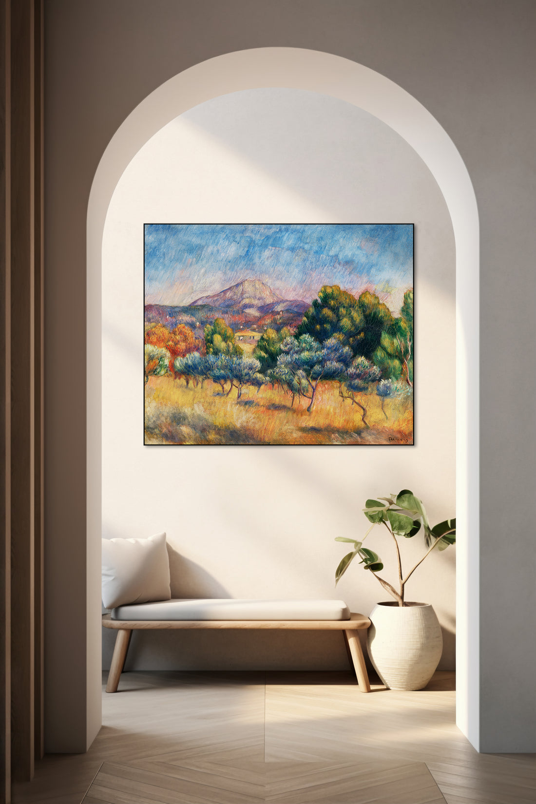 Akoestisch schilderij met Montagne Sainte-Victoire kunst