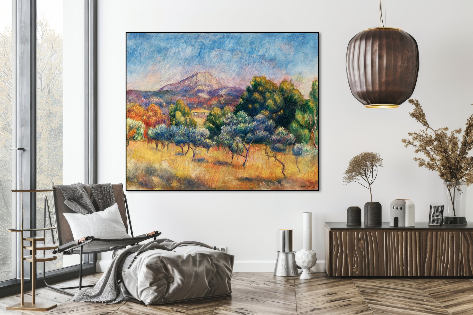 Akoestisch schilderij met Montagne Sainte-Victoire kunst - Woonkamer