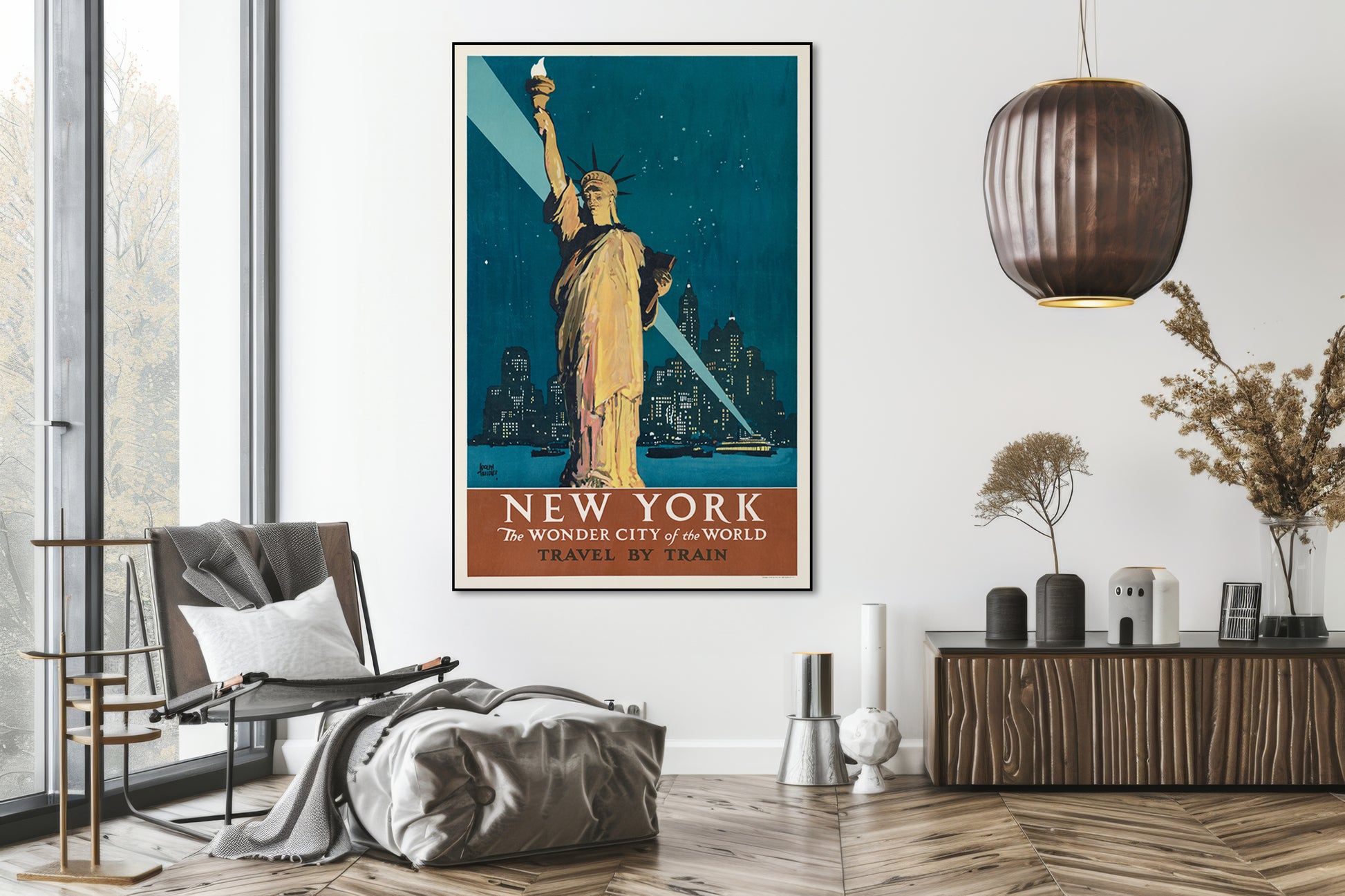 Akoestisch schilderij met New York – wonderstad kunst- Woonkamer