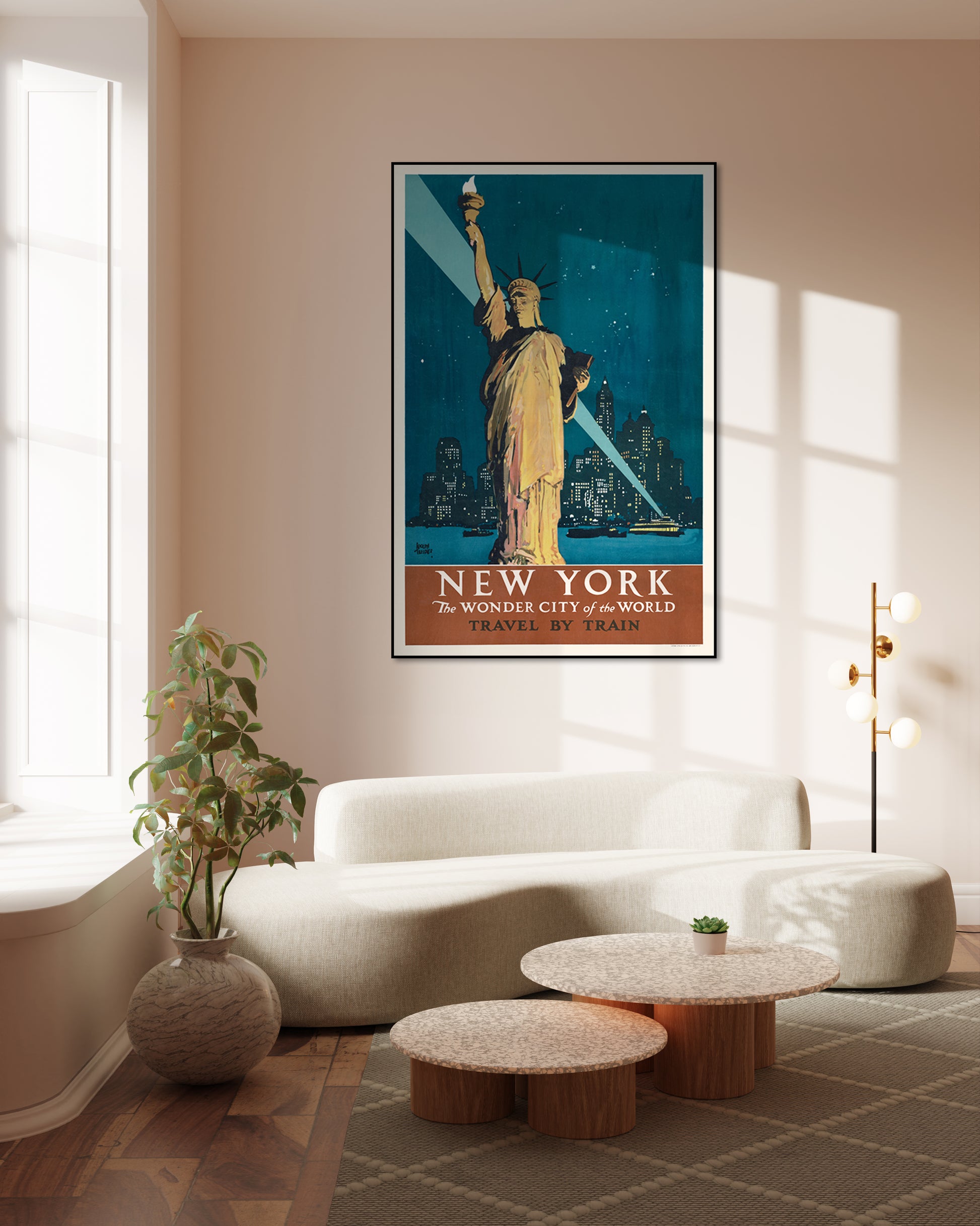 Akoestisch schilderij met New York – wonderstad kunst- Woonkamer 2
