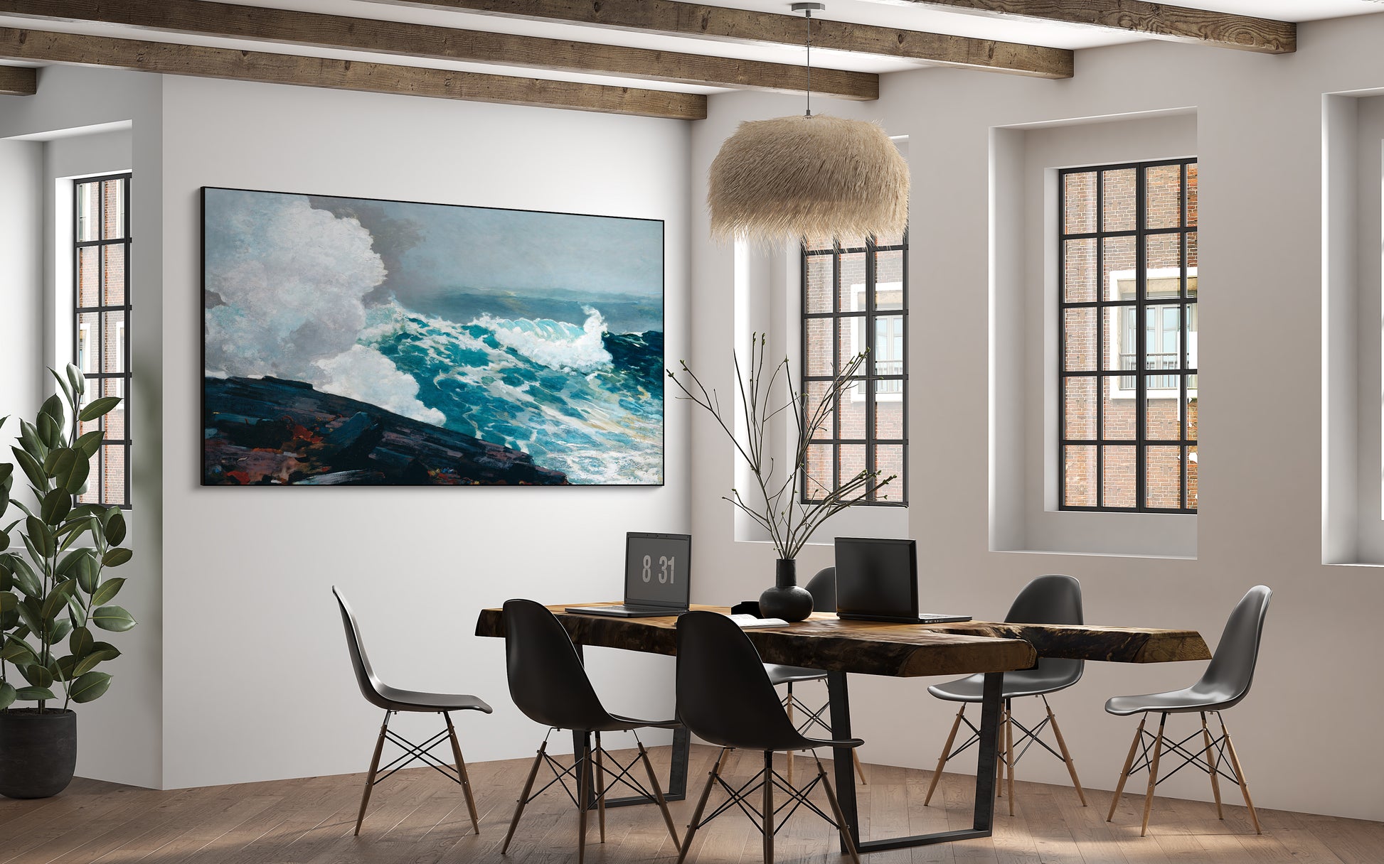 Akoestisch schilderij met Noordooster zeegezicht schilderij - Kantoor