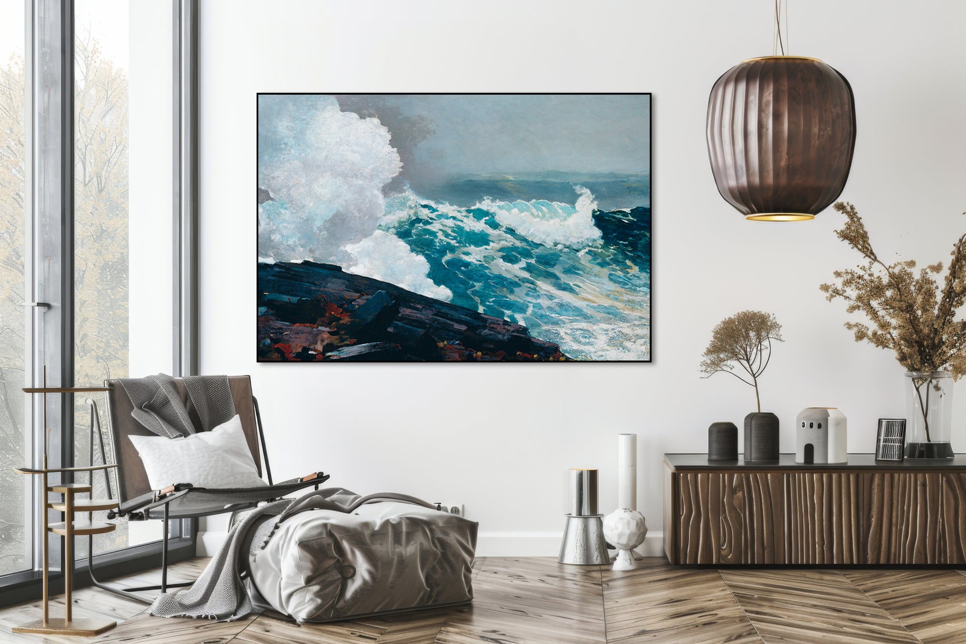 Akoestisch schilderij met Noordooster zeegezicht schilderij - Woonkamer