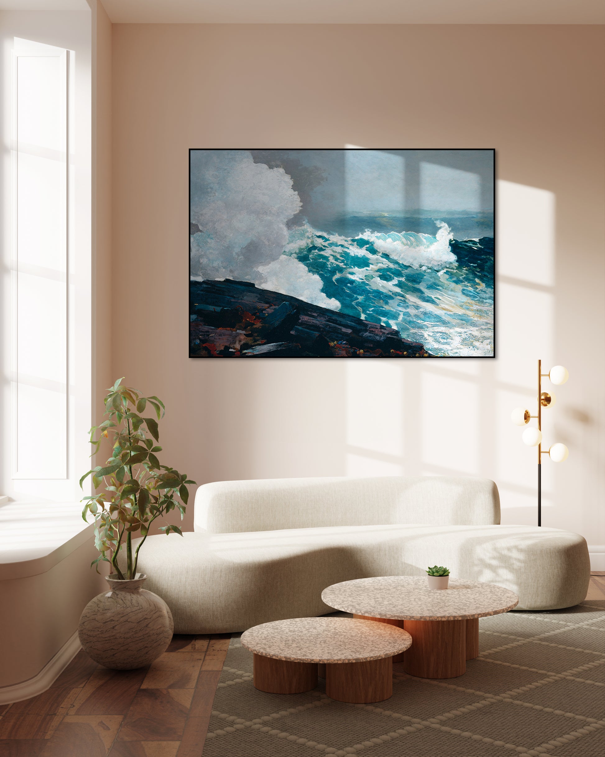 Akoestisch schilderij met Noordooster zeegezicht schilderij - Woonkamer 2