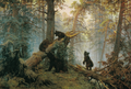 Akoestisch schilderij met Ochtend in een Dennenbos - Ivan Shishkin