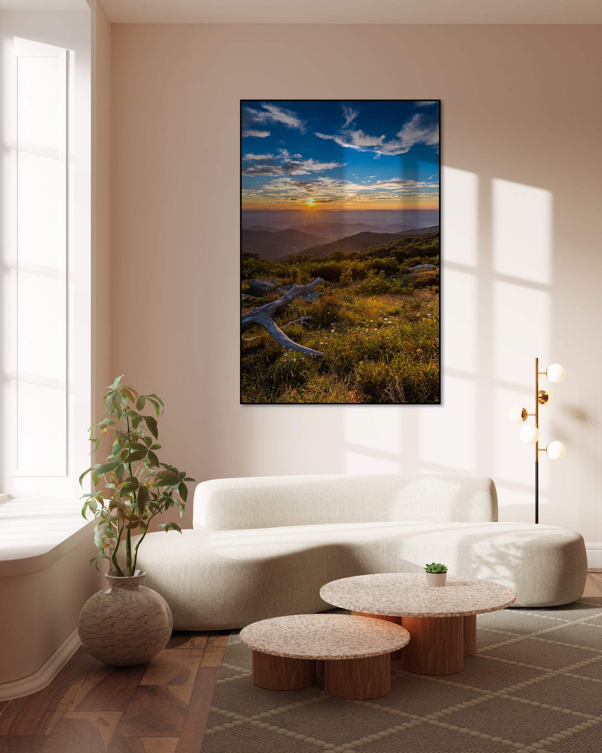 Akoestisch schilderij met Ochtendhemel - Woonkamer 2