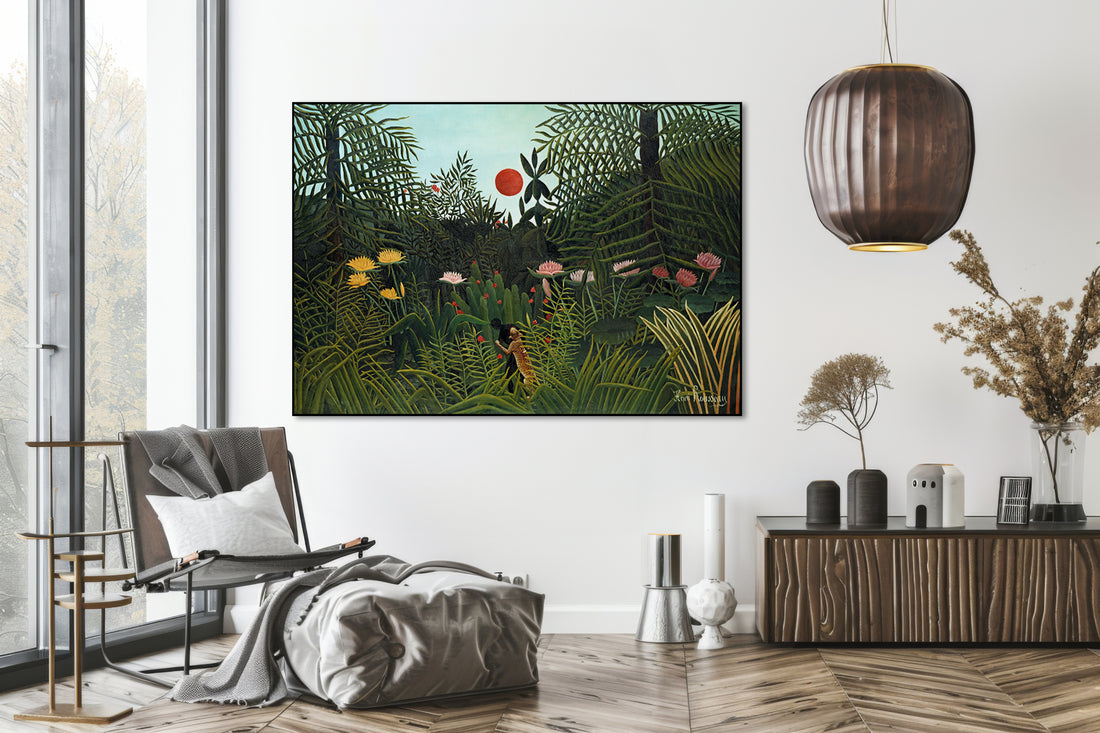 Akoestisch schilderij met Oerbos bij zonsondergang