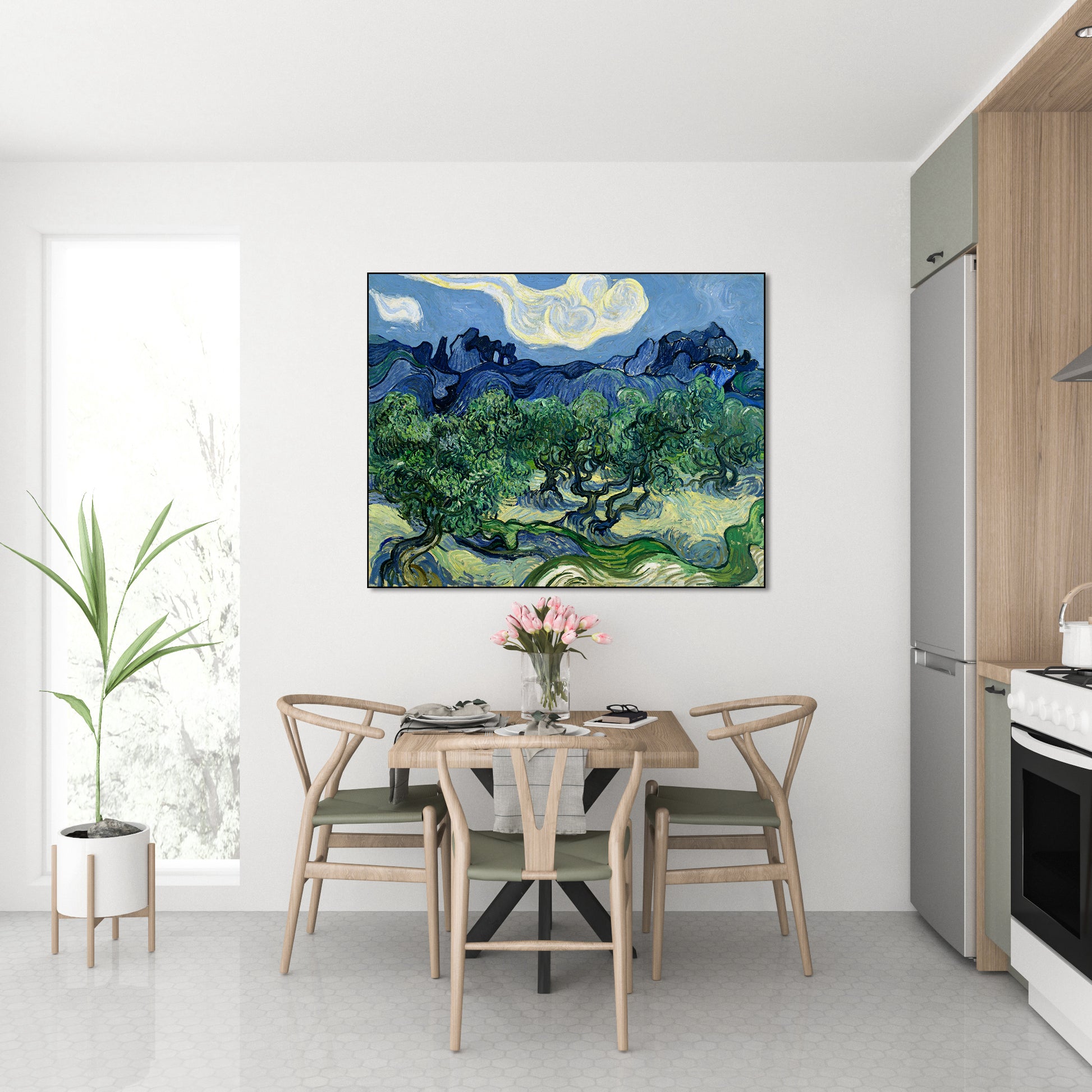 Akoestisch schilderij met Olijfbomen & Alpilles landschap - Keuken