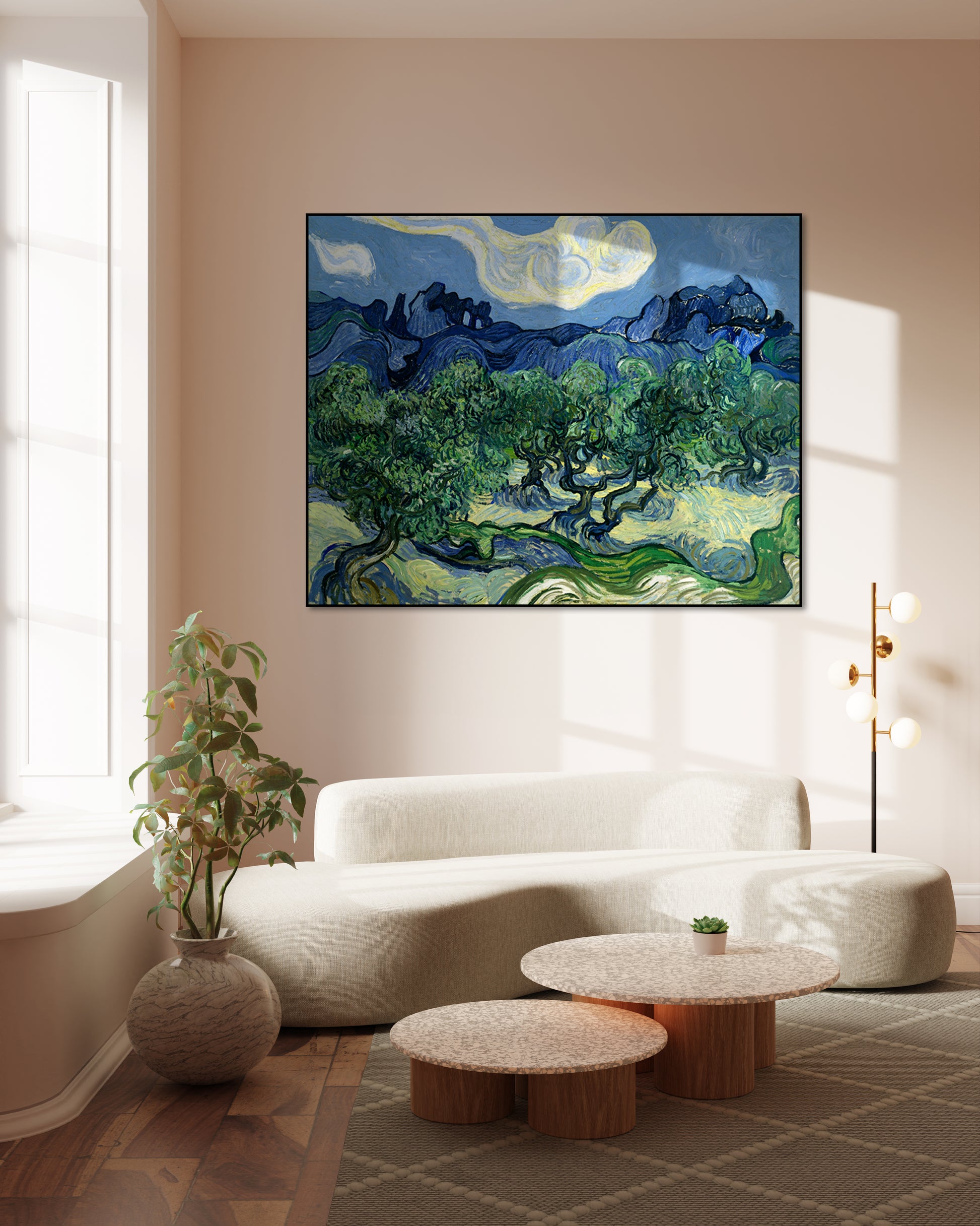 Akoestisch schilderij met Olijfbomen & Alpilles landschap - Woonkamer