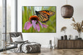 Akoestisch schilderij met Paarse zonnehoed – natuurfoto - Woonkamer 2