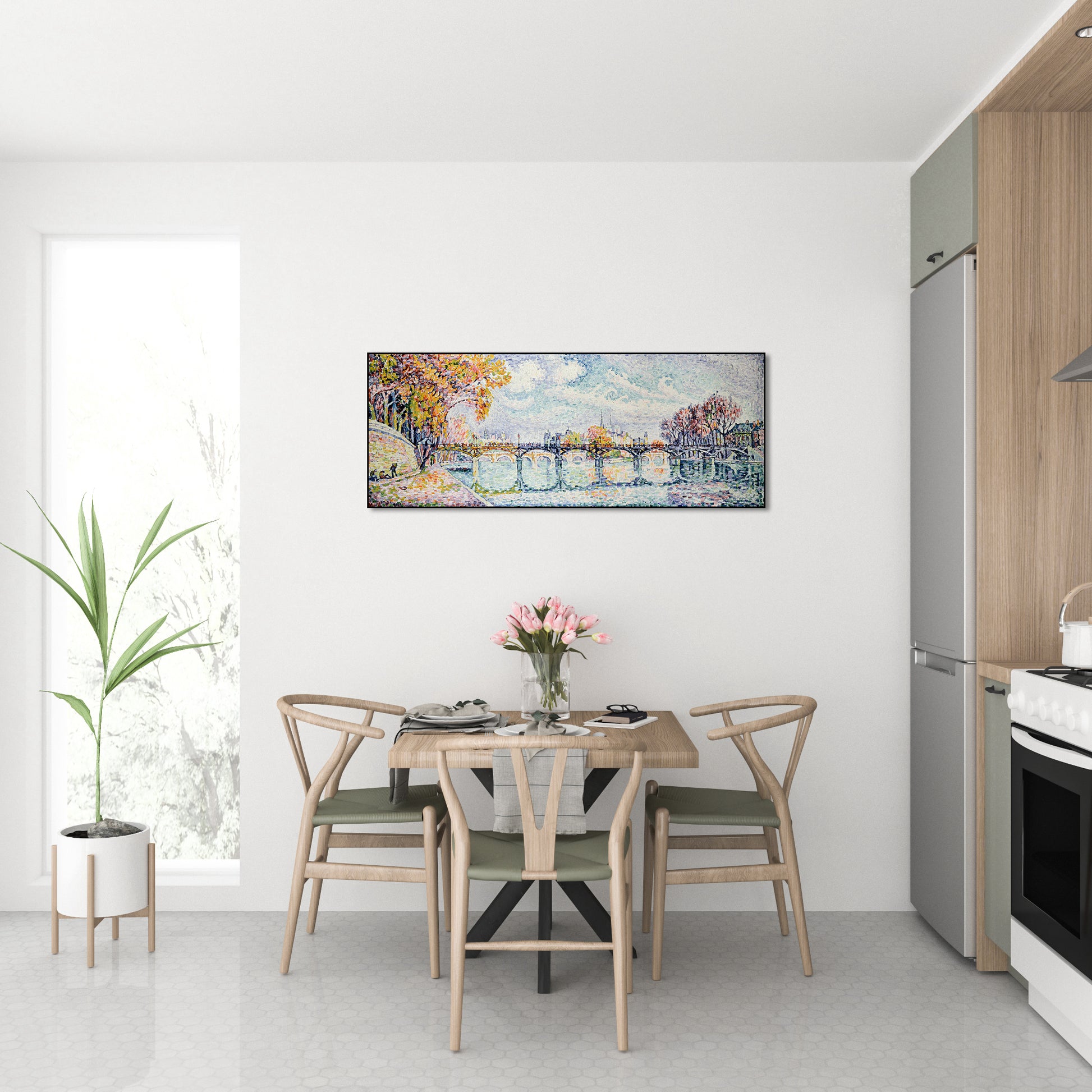 Akoestisch schilderij met Pont des Arts – Parijs schilderij - Keuken