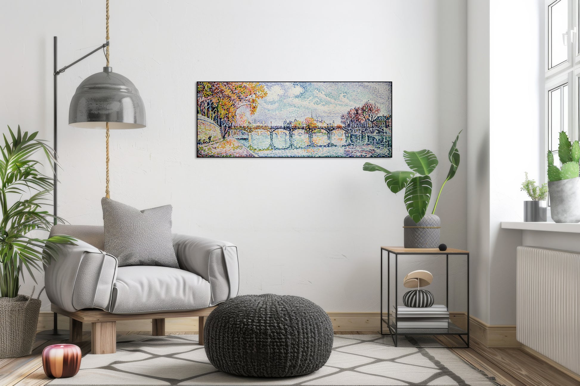 Akoestisch schilderij met Pont des Arts – Parijs schilderij - Woonkamer