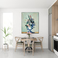 Akoestisch schilderij met Rococo Vaas met blauwe tinten - Keuken