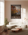 Akoestisch schilderij met Rome via de Mont-Cenis Route - Vintage Poster (1920) - Géo Dorival - Woonkamer
