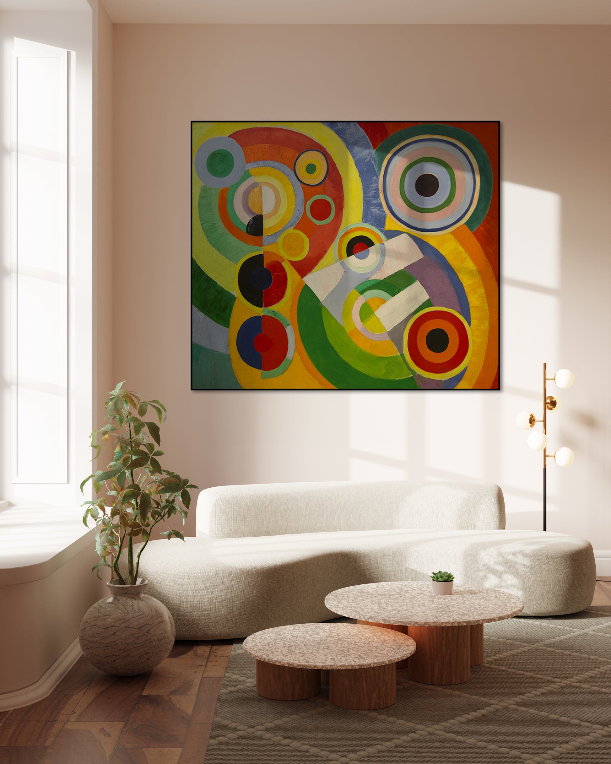Akoestisch schilderij met Rythme, Joie de Vivre - Robert Delaunay- Woonkamer 2