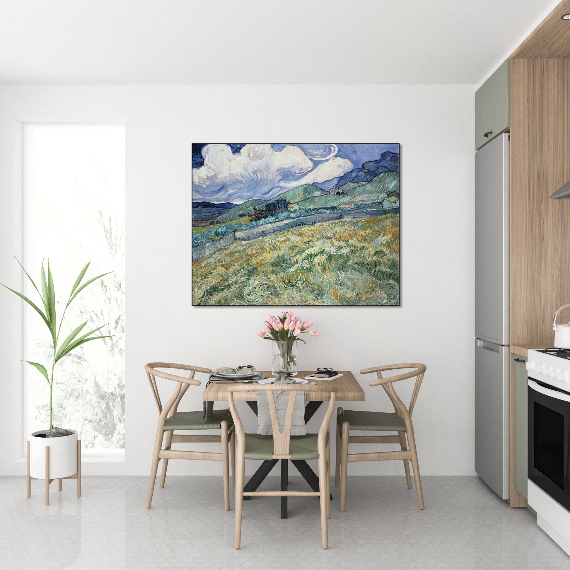 Akoestisch schilderij met Saint-Rémy – landschap Van Gogh - Keuken