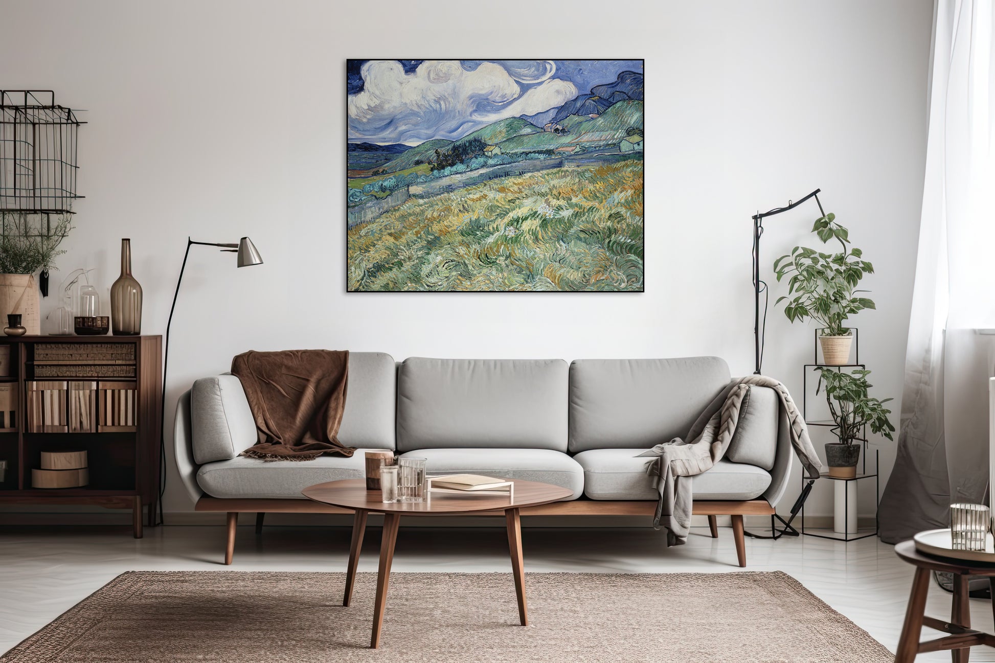 Akoestisch schilderij met Saint-Rémy – landschap Van Gogh - Woonkamer