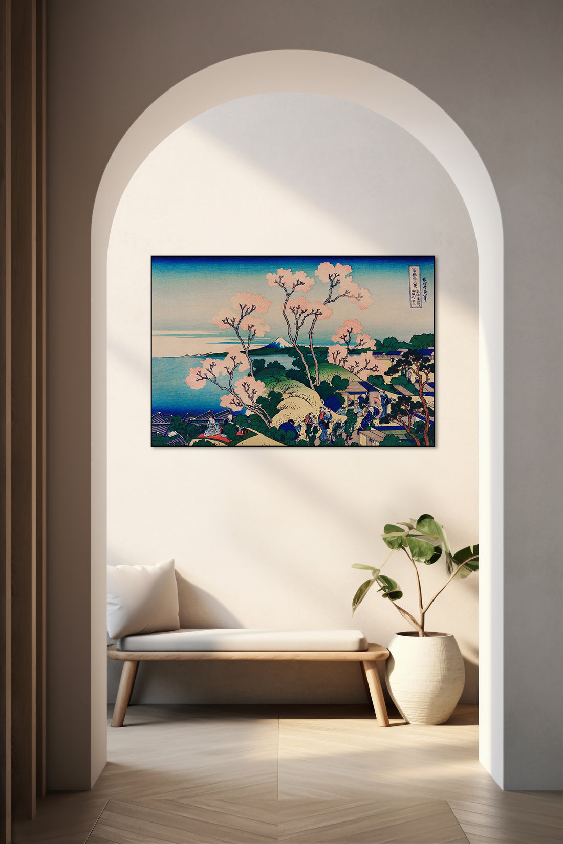 Akoestisch schilderij met Shinagawa aan de Tokaido