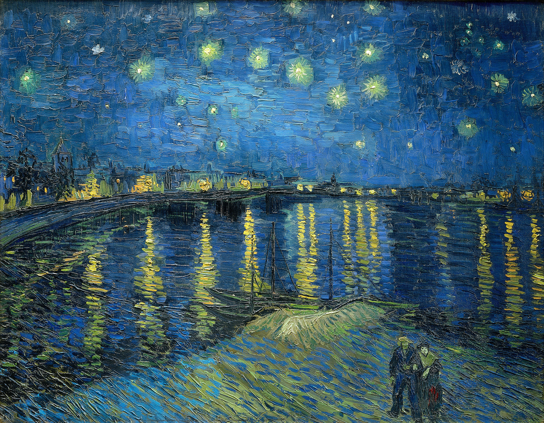 Akoestisch schilderij met Sterrennacht boven de Rhône - Vincent van Gogh