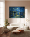 Akoestisch schilderij met Sterrennacht boven de Rhône - Vincent van Gogh - Woonkamer