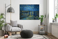 Akoestisch schilderij met Sterrennacht boven de Rhône - Vincent van Gogh - Woonkamer 2