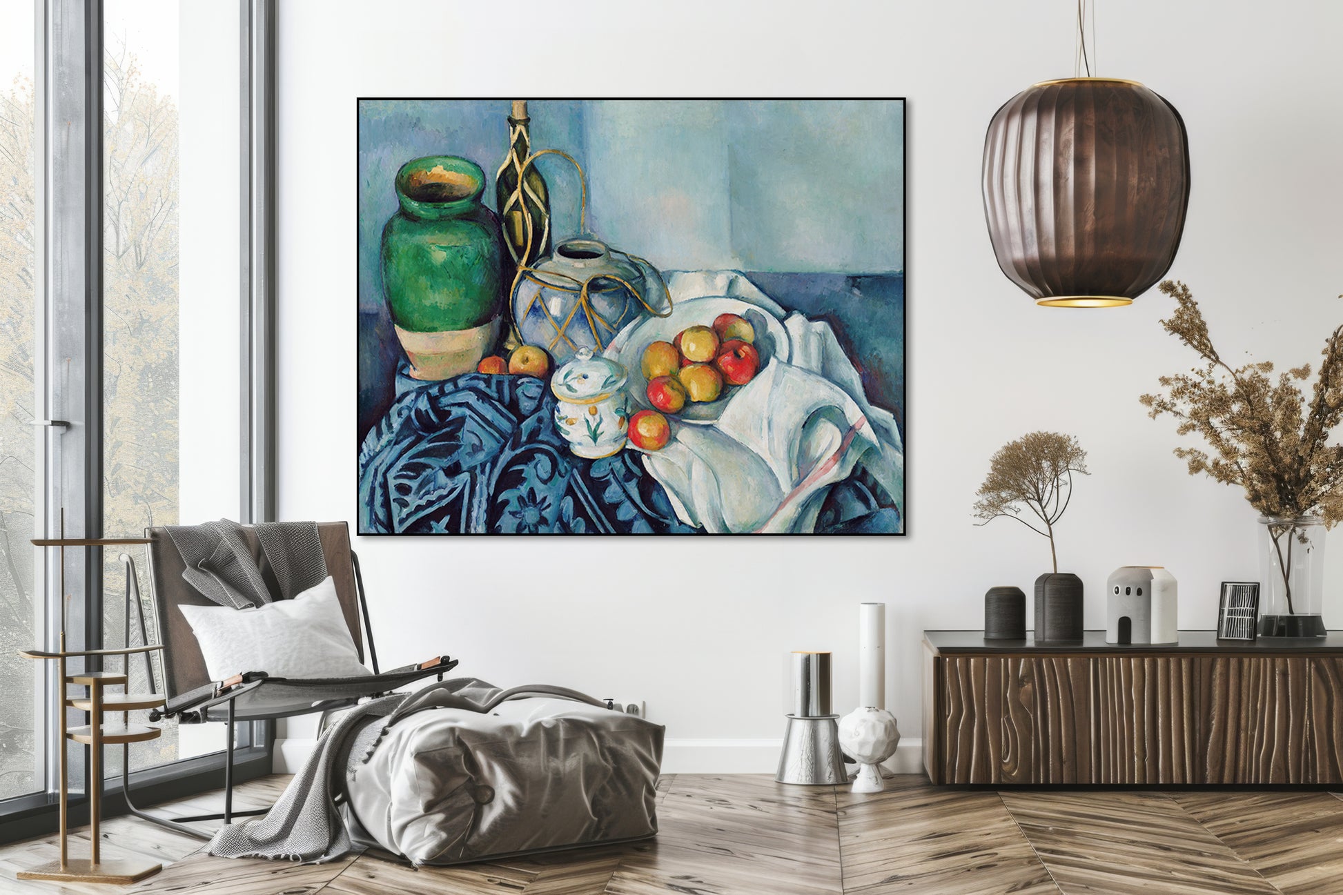 Akoestisch schilderij met Stilleven met Appels - Woonkamer