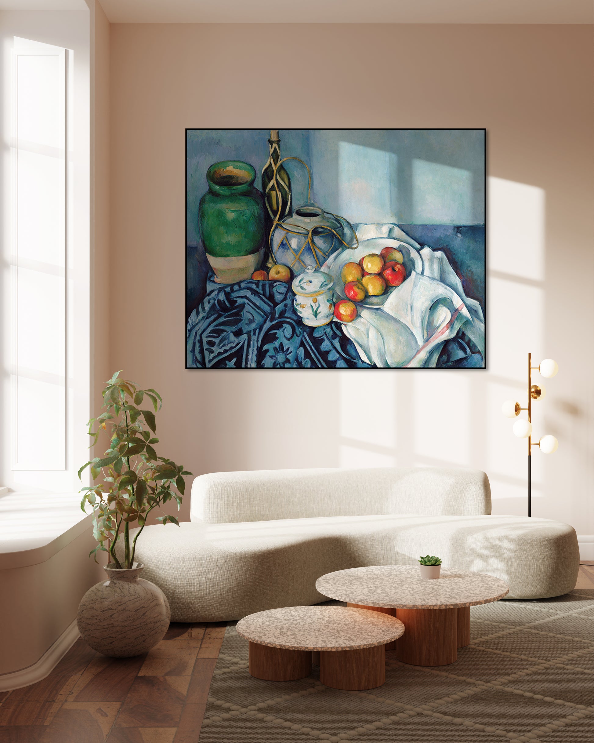 Akoestisch schilderij met Stilleven met Appels - Woonkamer 2