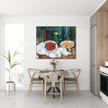 Akoestisch schilderij met Stilleven met Kersen en Perziken - Keuken
