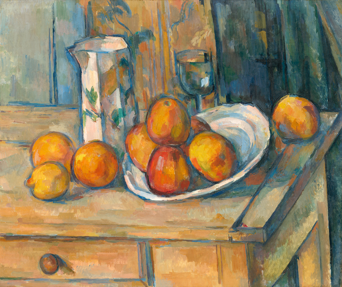 Akoestisch schilderij met Stilleven met Melkkan en Fruit