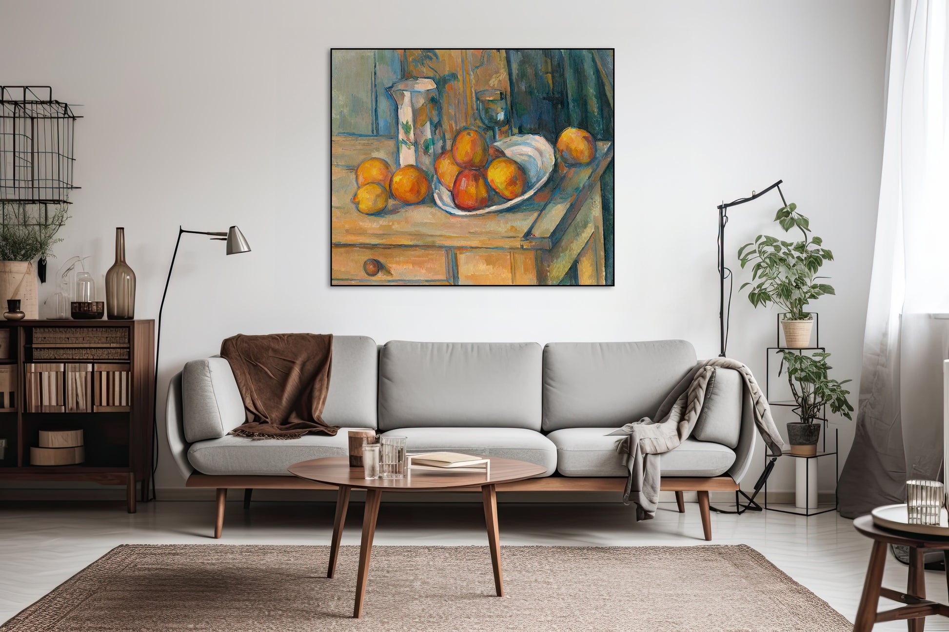 Akoestisch schilderij met Stilleven met Melkkan en Fruit - Woonkamer 3