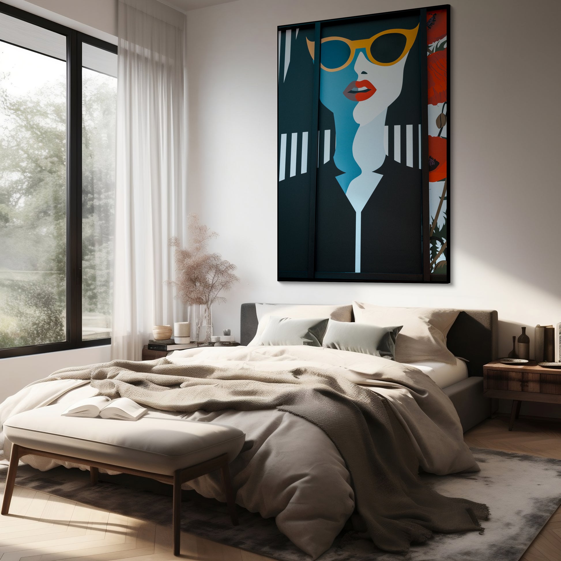 Akoestisch schilderij met Straatkunst in Stuttgart, Duitsland - Slaapkamer